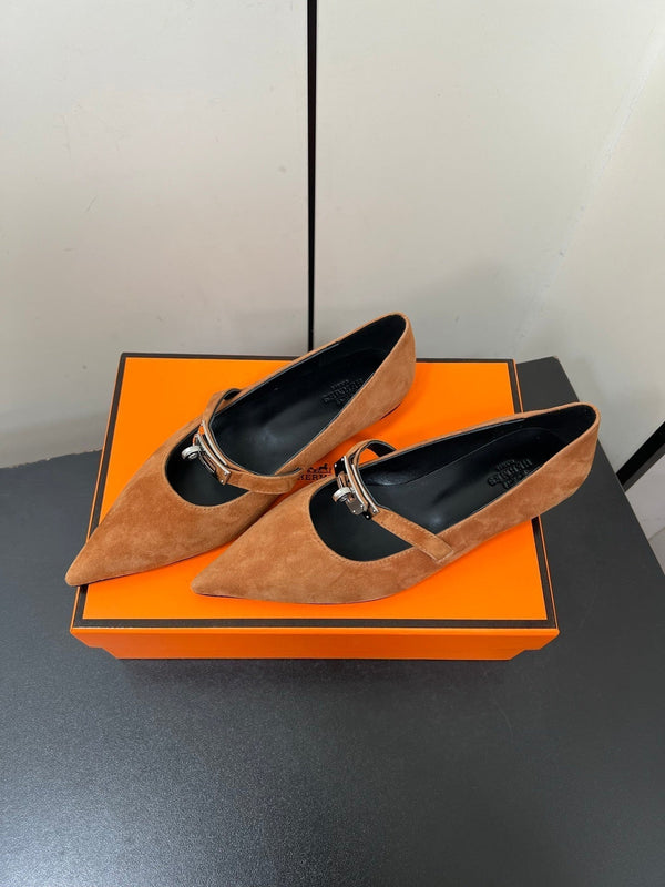 HM 25C Kelly Ballet Flat Cider Orange Suede 210288