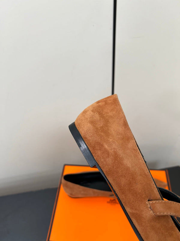 HM 25C Kelly Ballet Flat Cider Orange Suede 210288