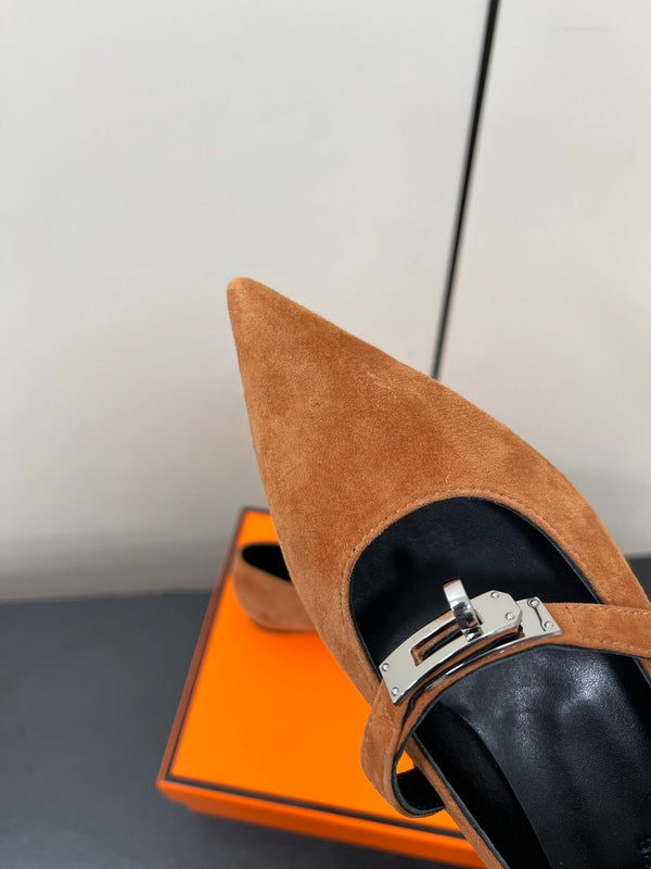 HM 25C Kelly Ballet Flat Cider Orange Suede 210288