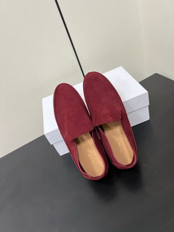 The Row Tyler Loafer Dark Red Suede 340029