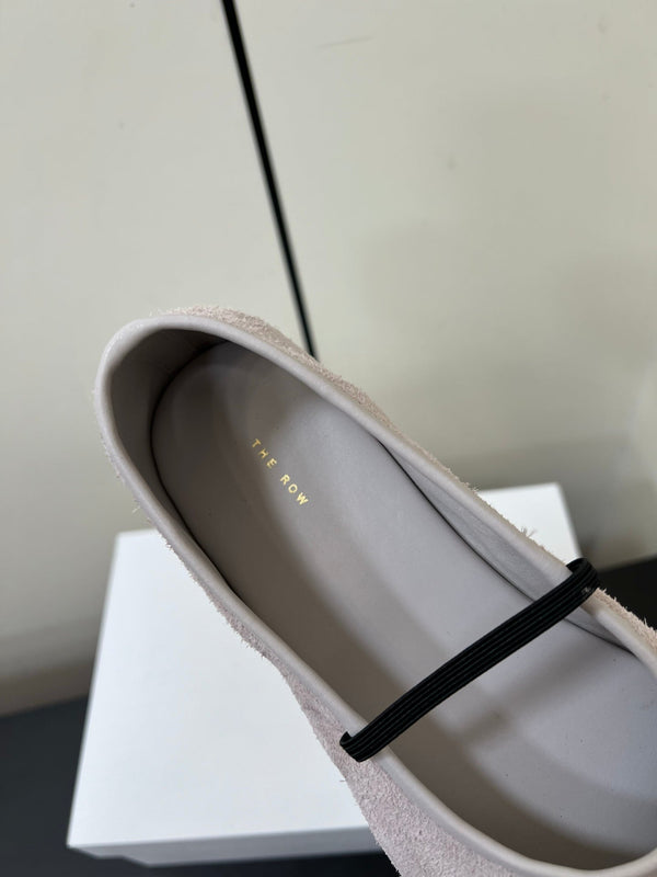 Scarpetta da ballo elastica in pelle scamosciata di mucca viola chiaro 340038