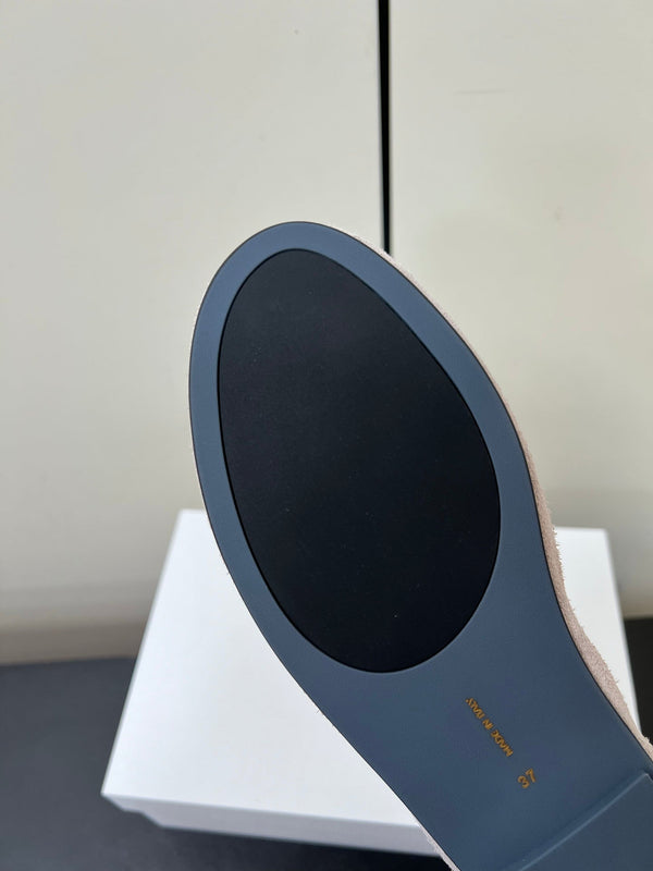 Scarpetta da ballo elastica in pelle scamosciata di mucca viola chiaro 340038