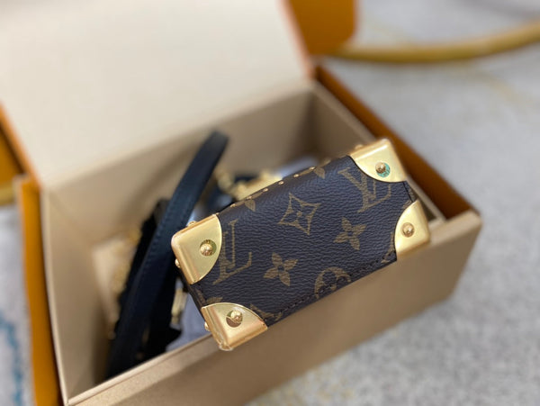 BORSA PER FOTOCAMERA 17 IN TELA MONOGRAMMA MARRONE E MONOGRAMMA RETRO