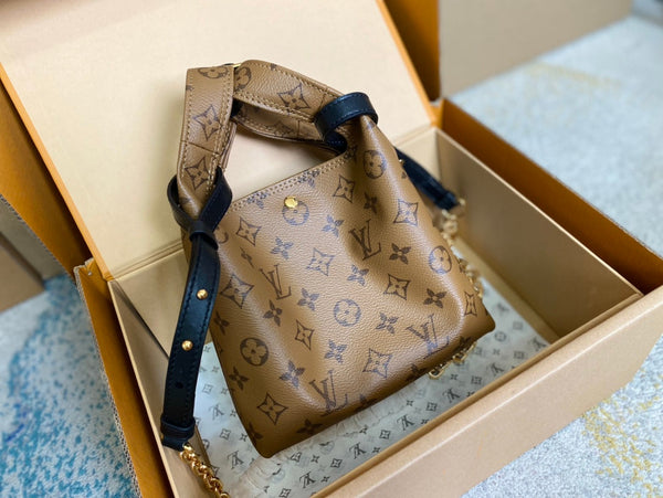 ATLANTIS BB 17 IN TELA RETRO CON MONOGRAMMA MARRONE