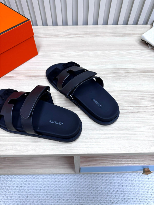 HM Chypre Sandal In Black Cowhide And Suede  968869