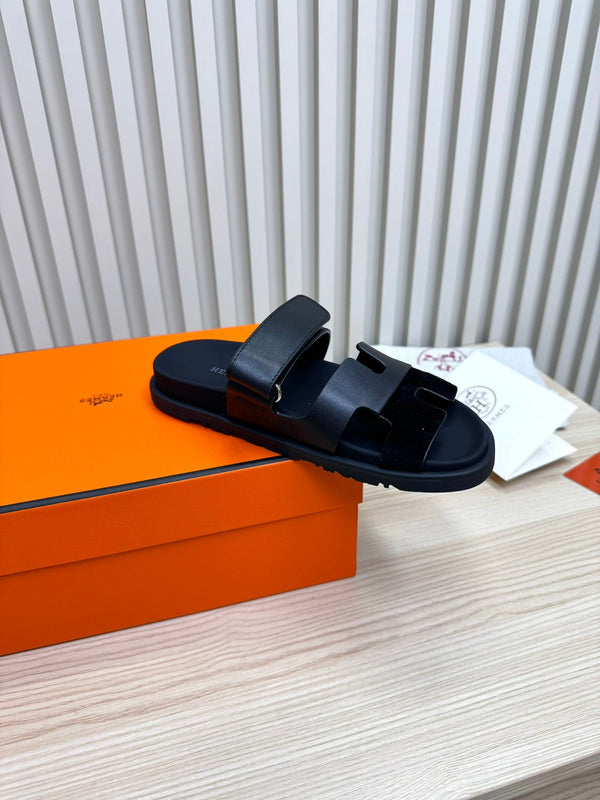 HM Chypre Sandal In Black Cowhide And Suede  968869