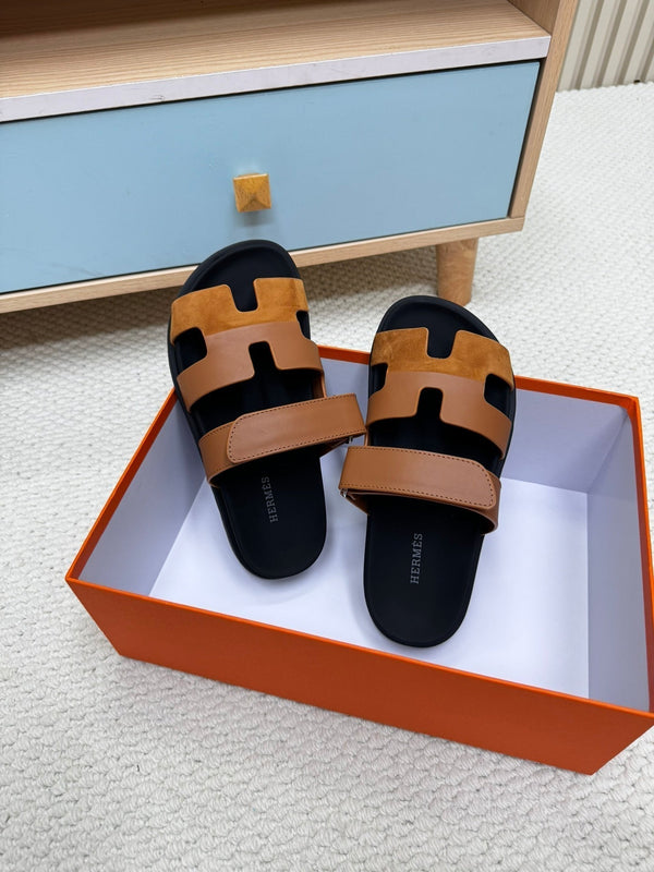 HM Chypre Sandal In Brown Mix Black Cowhide And Suede 968870