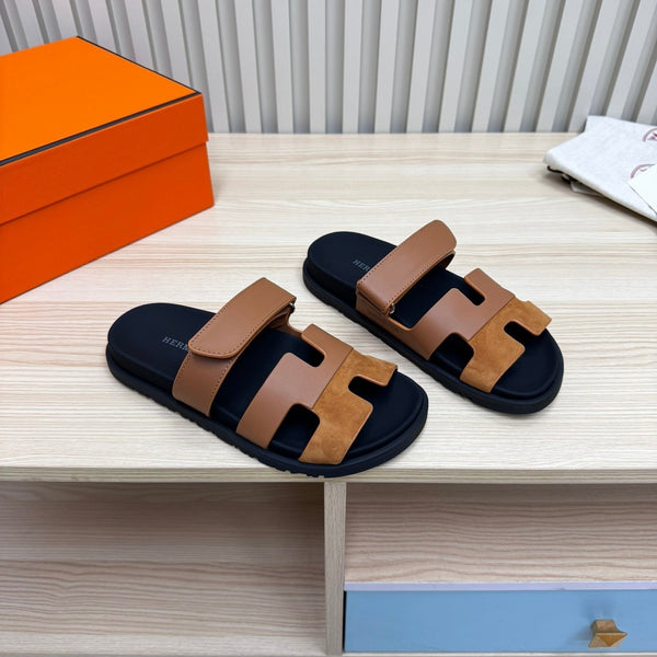 HM Chypre Sandal In Brown Mix Black Cowhide And Suede 968870