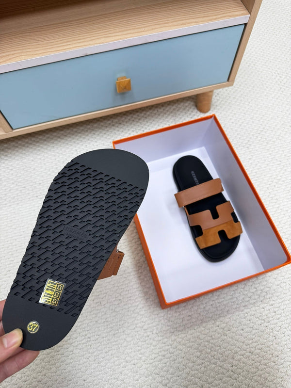 HM Chypre Sandal In Brown Mix Black Cowhide And Suede 968870