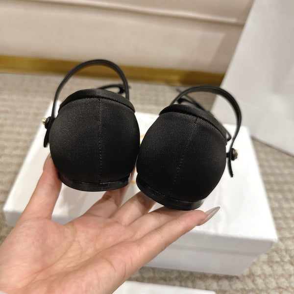 CD Lovely-D Raso Nero Ballerina Black Sheepskin 502333