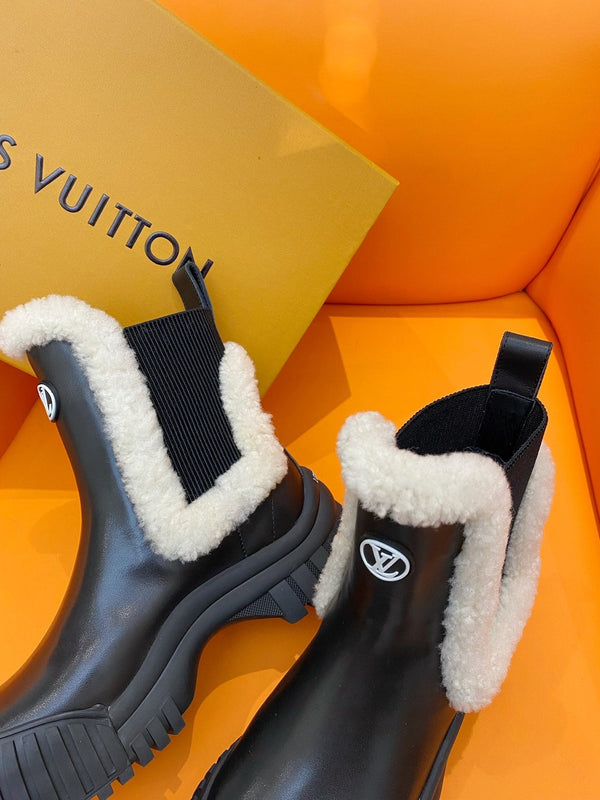 LV Ruby Flat Ankle Boot 55mm Black Cowhide