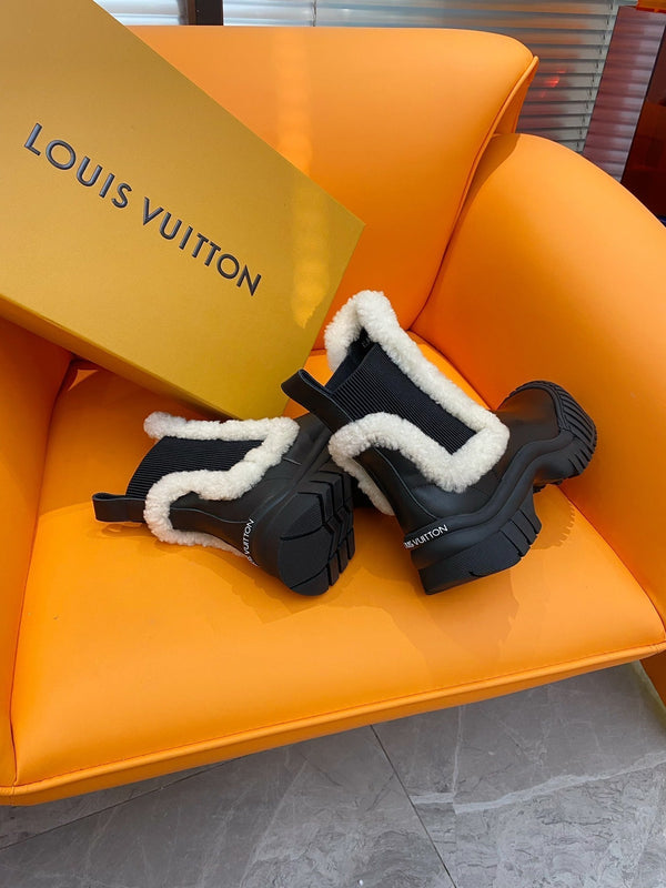 LV Ruby Flat Ankle Boot 55mm Black Cowhide