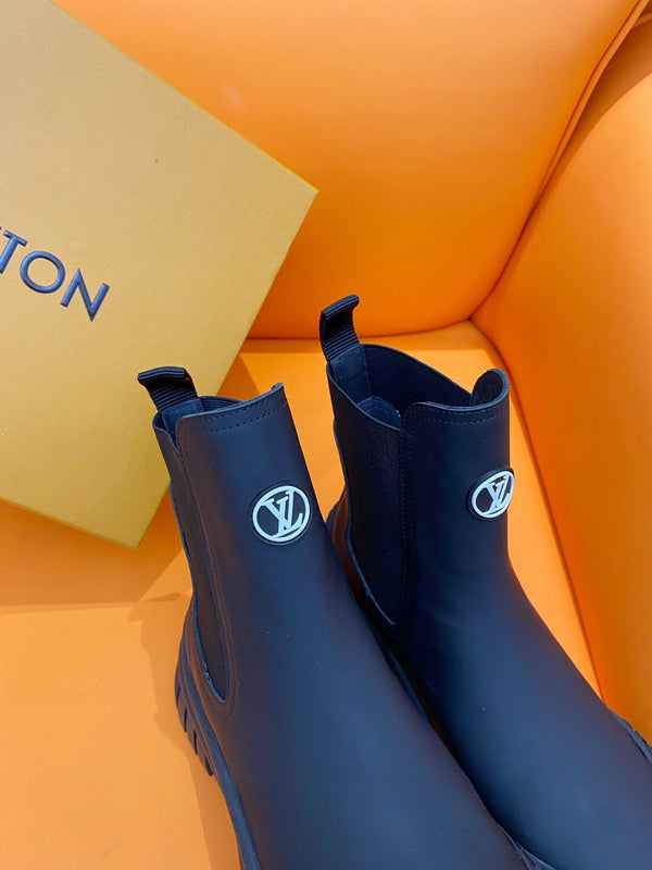 Stivaletto alla caviglia LV Ruby Flat in pelle di vitello nera