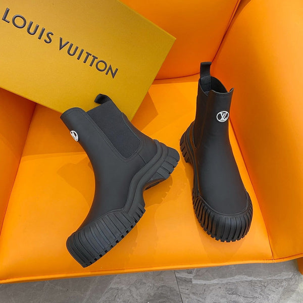 Stivaletto alla caviglia LV Ruby Flat in pelle di vitello nera