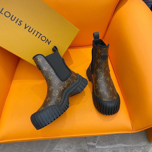 LV Ruby Flat Ankle Boot 55mm Dark Brown Cowhide