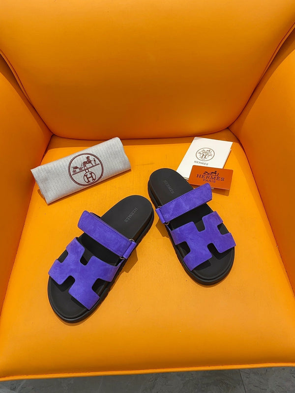 chypre sandal purple suede black calfskin