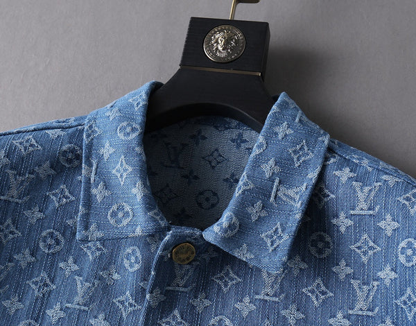 GIACCA CAMICIA DENIM LV BLU MONOGRAM 238991