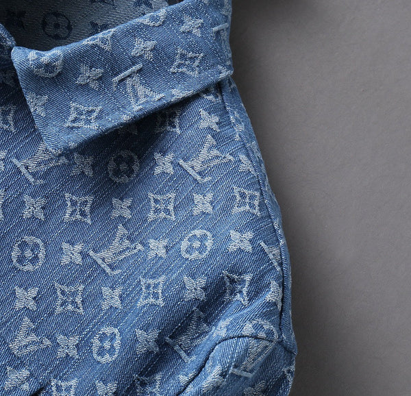 GIACCA CAMICIA DENIM LV BLU MONOGRAM 238991