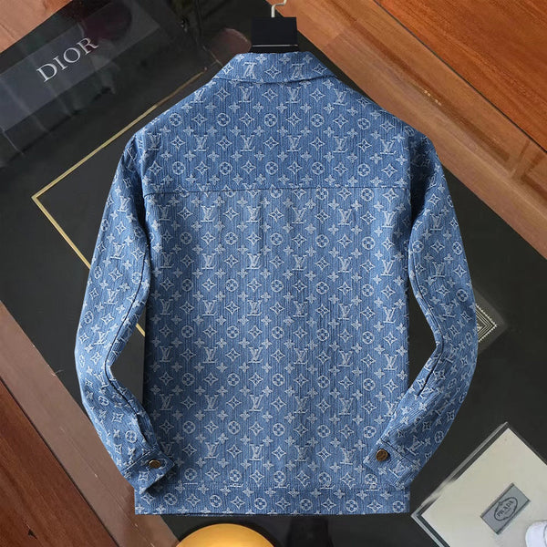 GIACCA CAMICIA DENIM LV BLU MONOGRAM 238991