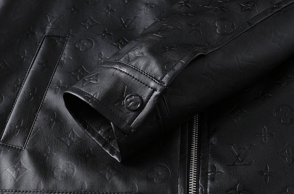 GIACCA CAMICIA LV IN PELLE DI VITELLO CON MONOGRAMMA NERO IN RILIEVO 238993