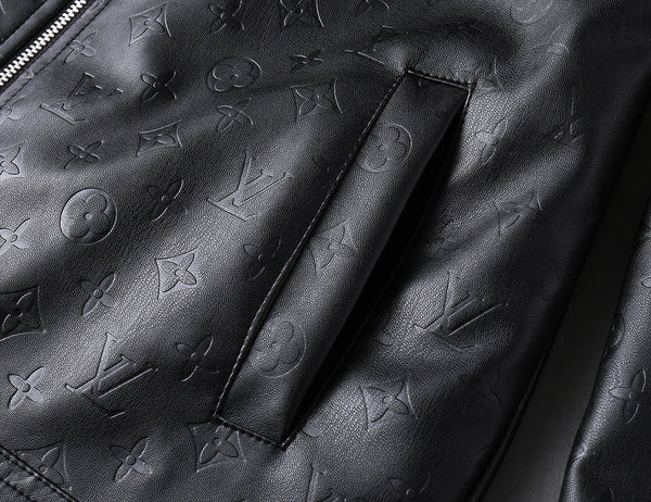 GIACCA CAMICIA LV IN PELLE DI VITELLO CON MONOGRAMMA NERO IN RILIEVO 238993