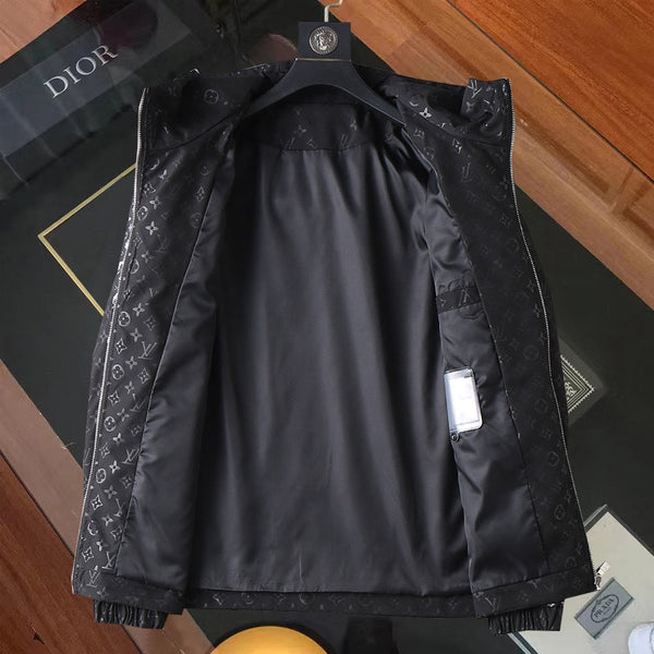 GIACCA CON CAPPUCCIO LV NERO MIX BIANCO MONOGRAMMA 239001