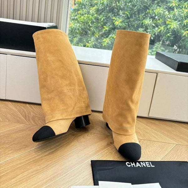 CC 25 High Boot Beige Suede Grosgrain 430340