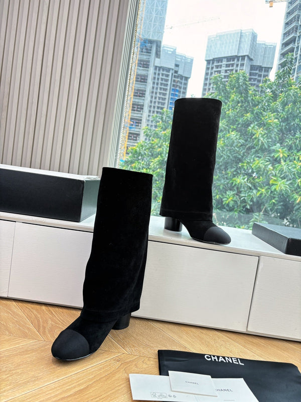 CC 25 High Boot Black Suede Grosgrain 430341