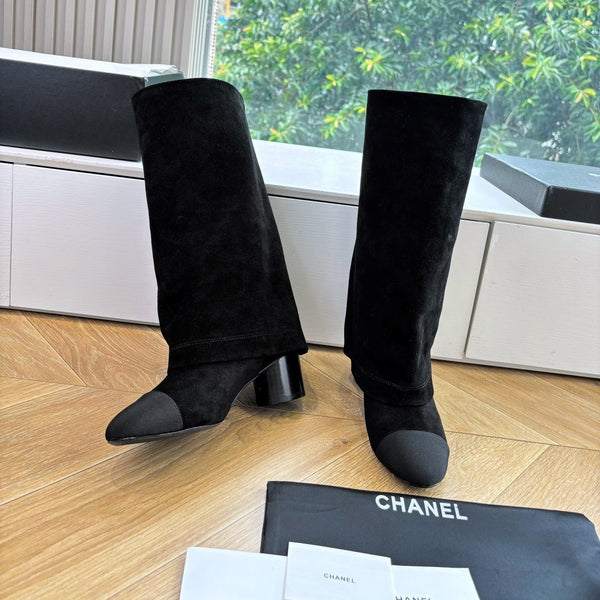 CC 25 High Boot Black Suede Grosgrain 430341