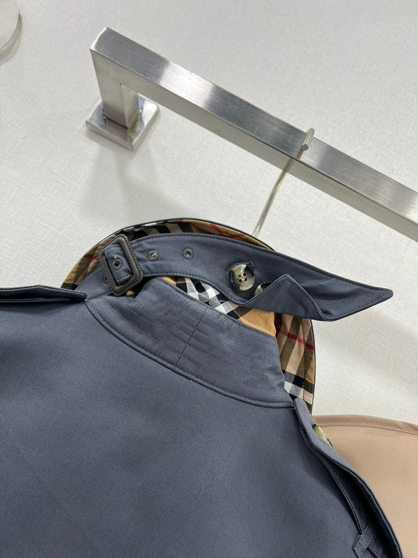 Bur 25 Long Coat Grey Blue Cotton 299471