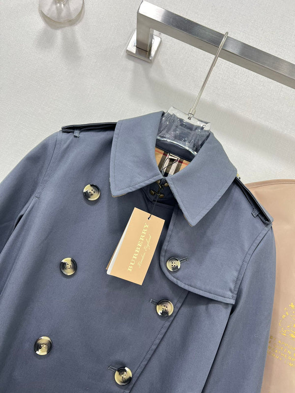 Bur 25 Long Coat Grey Blue Cotton 299471