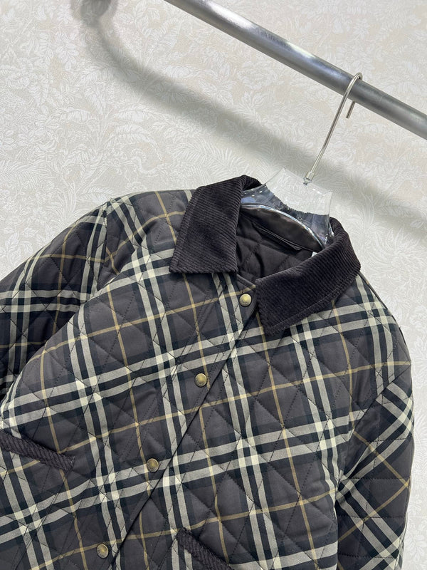 Burberry 25 Quilted Cropped Jacket Multicolor Cotton