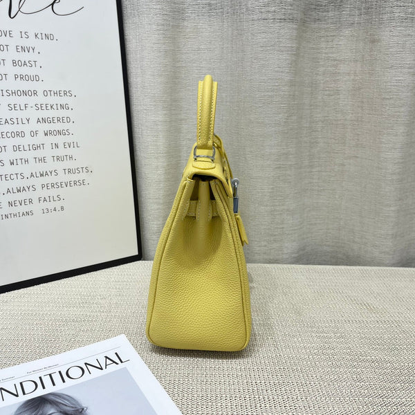 HM Kelly 25cm Lime Togo Leather Silver Hardware