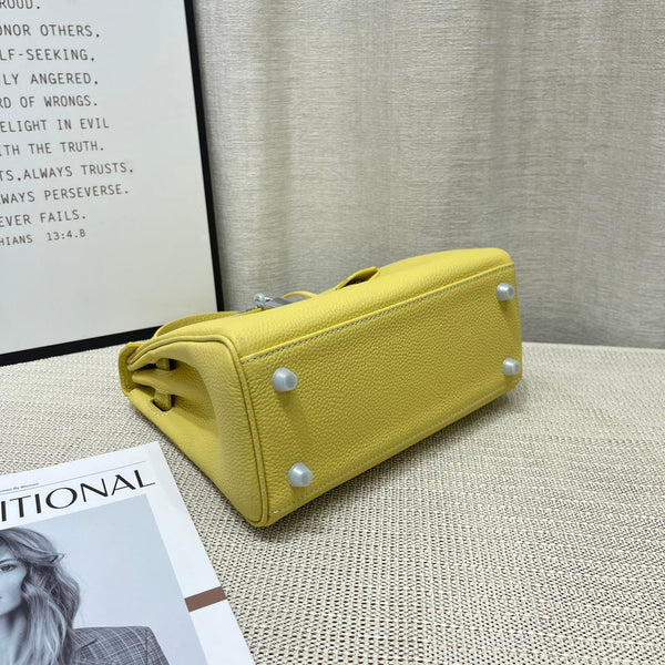 HM Kelly 25cm Lime Togo Leather Silver Hardware