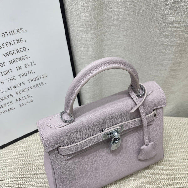 HM Kelly 25cm Mauve Pale Pink Togo Leather Silver Hardware