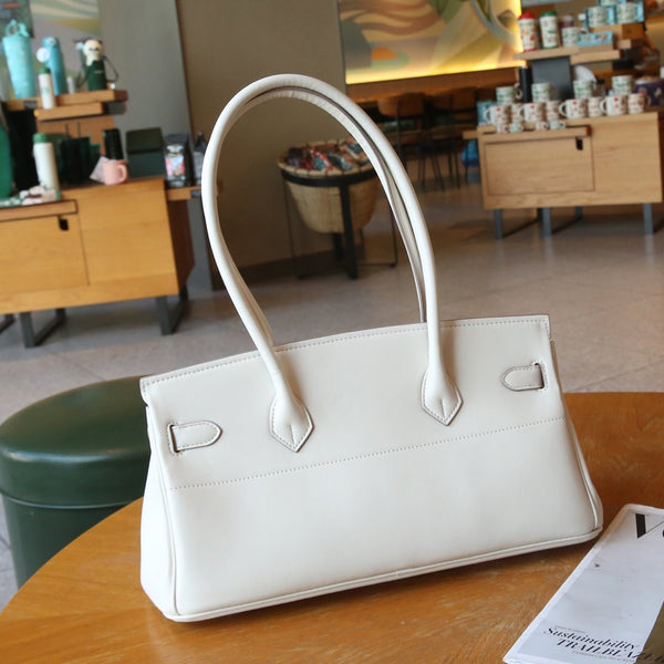HM Shoulder Birkin 40cm White Clemence Leather Silver Hardware
