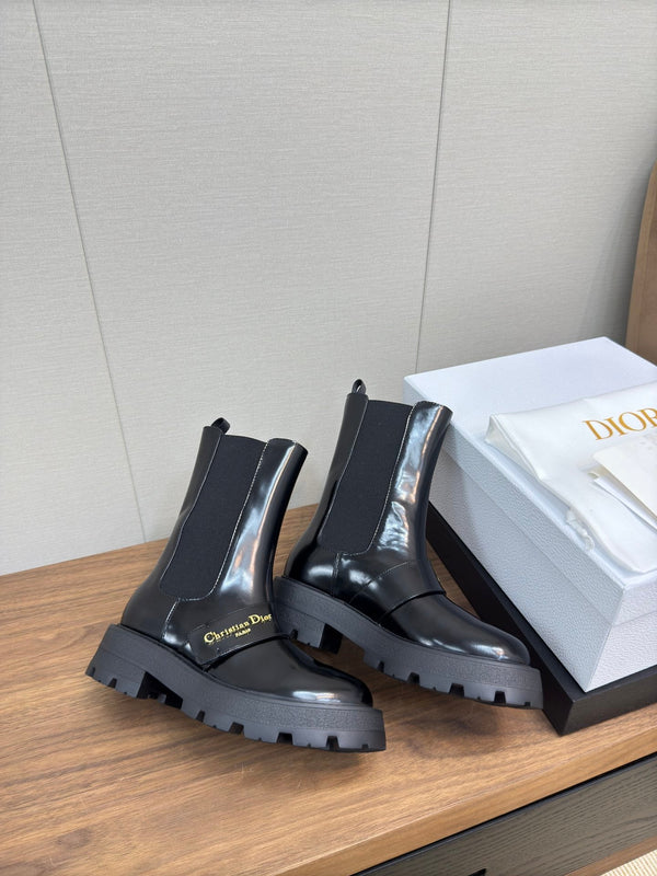 CD D-Quest Ankle Boot 40mm In Glossy Black Calfskin 112937