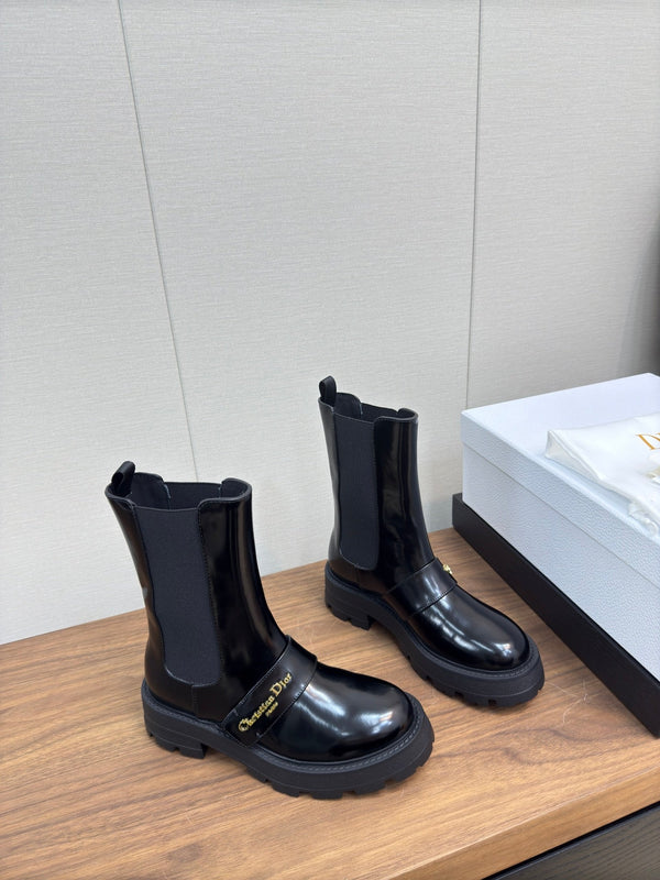 CD D-Quest Ankle Boot 40mm In Glossy Black Calfskin 112937