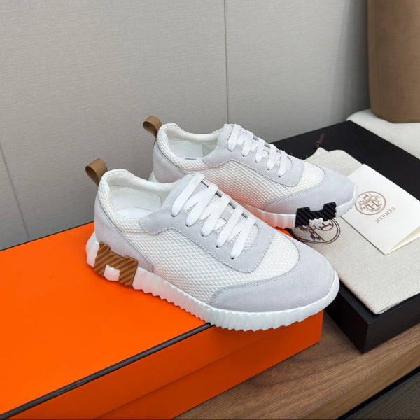 HM Bouncing Sneaker Blanc Mesh and Suede 213521