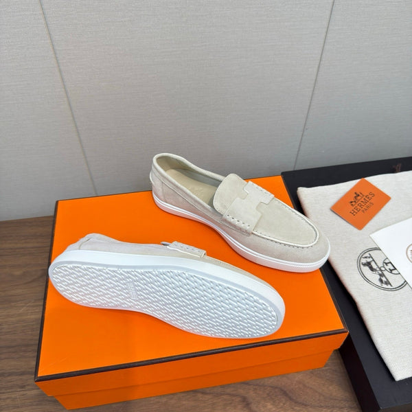 Mocassini HM 25 in pelle di vacchetta bianca 329171