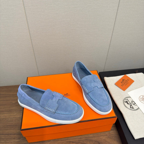 Mocassini HM 25 in pelle di vacchetta blu 329175