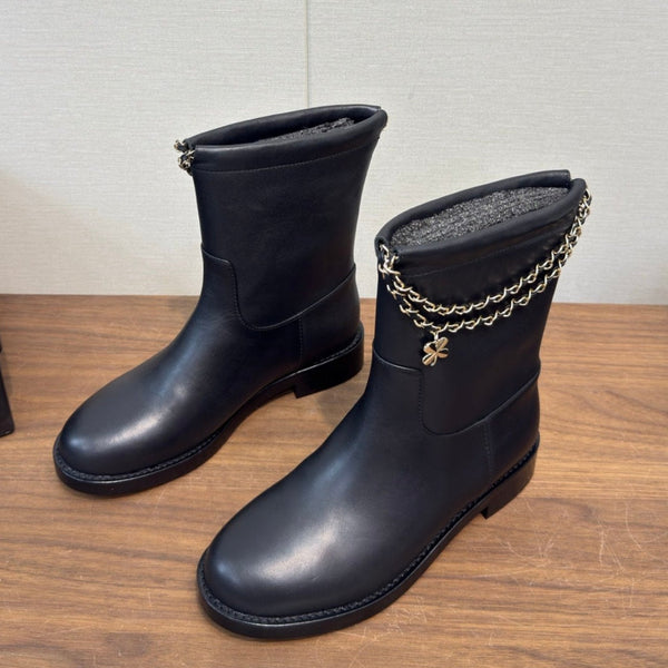 Chanel 25 Boot Black Calfskin 465613