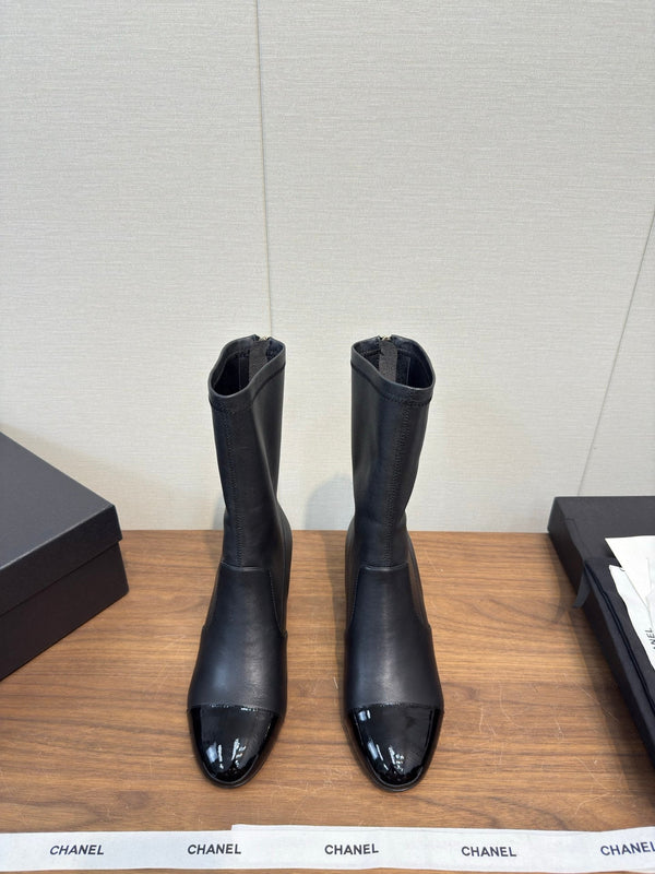 CC 25B Double C Giant Pearl Ankle Boots 50mm Black Sheepskin 465702