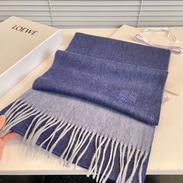 SCIARPA 190 CM IN LANA D'AGNELLO BLU INDACO 413841