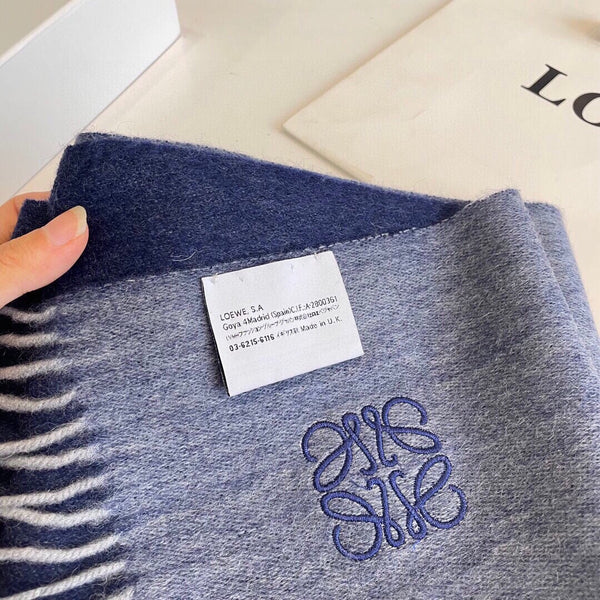 SCIARPA 190 CM IN LANA D'AGNELLO BLU INDACO 413841