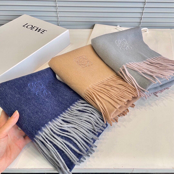 SCIARPA 190 CM IN LANA D'AGNELLO BLU INDACO 413841