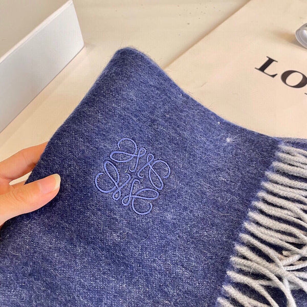 SCIARPA 190 CM IN LANA D'AGNELLO BLU INDACO 413841