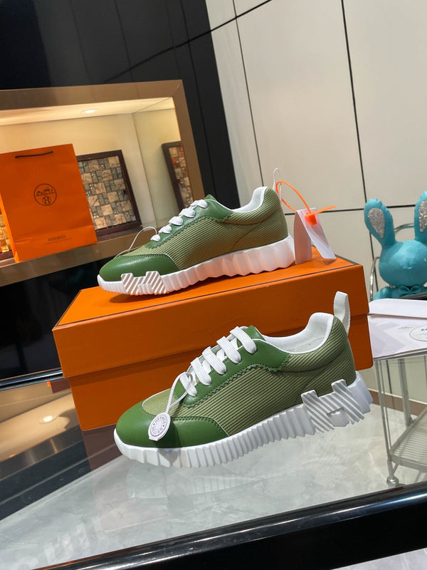 HM Bouncing Sneakers Green Mesh and Sport Goatskin 531342