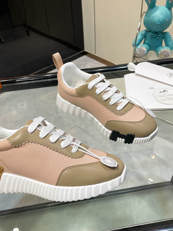 HM Bouncing Sneakers Khaki Mesh and Sport Goatskin 531343