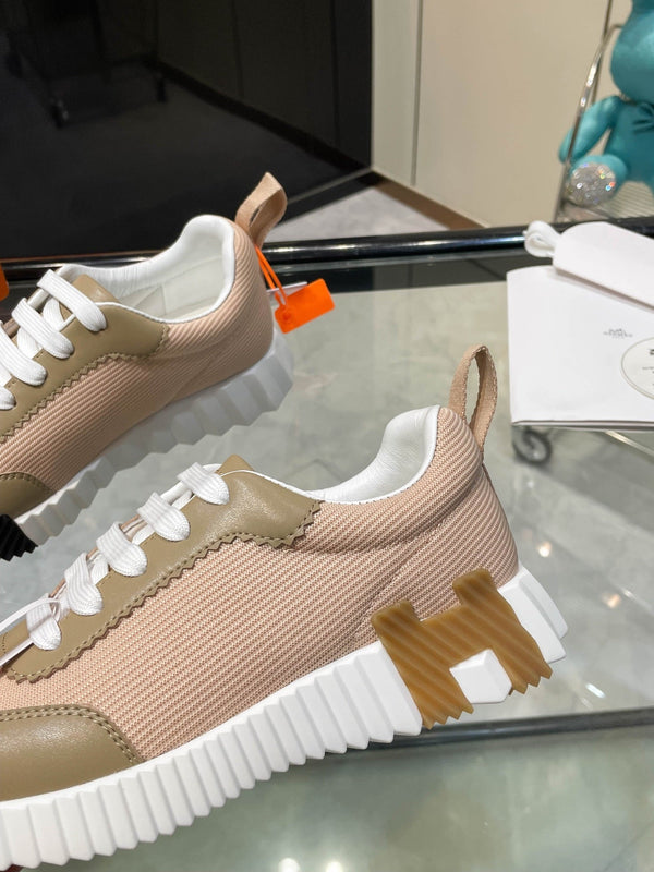 HM Bouncing Sneakers Khaki Mesh and Sport Goatskin 531343